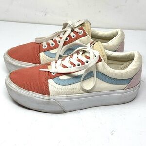 Vans Old Skool Platform Multicolor Twill Pastel Sneakers Women Size 7